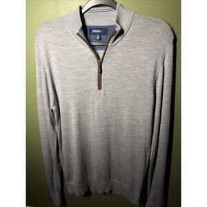 NWOT johnnie-O Baron Featherweight Wool Blend 1/4 Zip Medium Gray